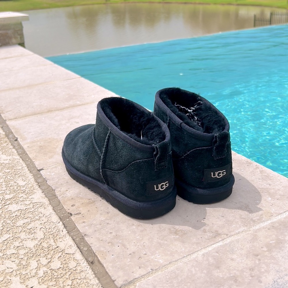 SIZE 6 UGG Black Ultra Mini Boots! *VERY LIGHTLY USED*🍁☕️❄️